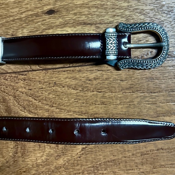 Brighton • 1996 • Medium • Brown Leather • Silver Metal Chain • Western • Belt - Picture 8 of 16